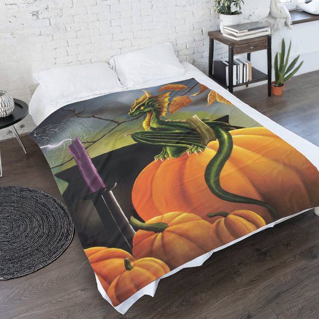 Couverture Polaire Citrouille Dragon Cauldron Halloween (Créateur téléchargé)