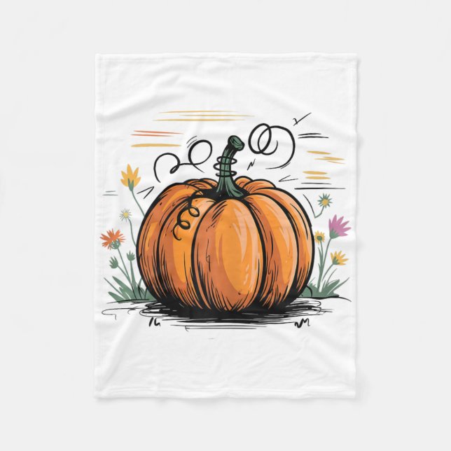 Couverture Polaire Citrouille Drôle Pour Halloween Et Thanksgiving (Devant)