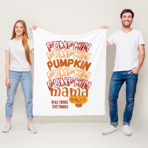 Couverture Polaire CITROUILLE MAMA personnalisable Thanksgiving