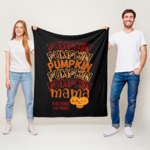 Couverture Polaire CITROUILLE MAMA personnalisable Thanksgiving