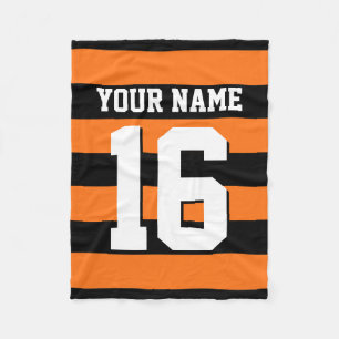 Couverture Polaire Citrouille Orange Black Team Jersey Preppy Stripe