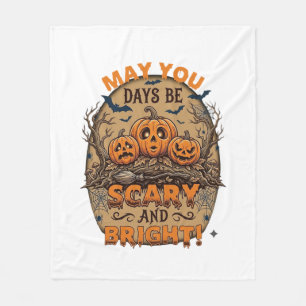 Couverture Polaire Citrouilles Chauves-Souris Balai Halloween Effraya