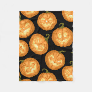 Couverture Polaire Citrouilles d'Halloween
