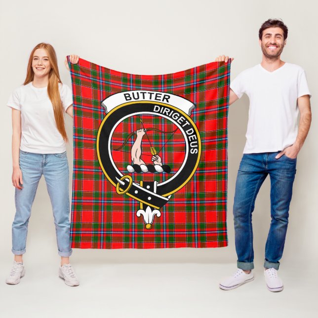Couverture Polaire Clan Beurre Tartan Plaid (En situation)