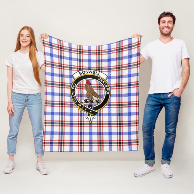 Couverture Polaire Clan Boswell Tartan moderne Plaid (En situation)