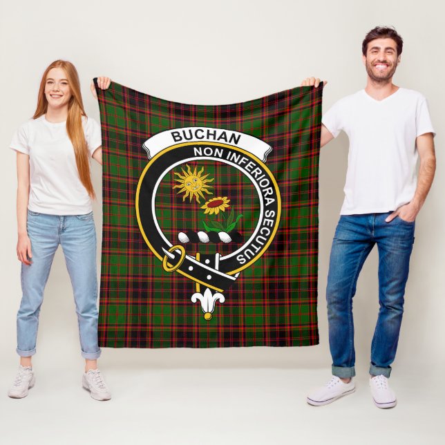 Couverture Polaire Clan Buchan Tartan moderne Plaid (En situation)