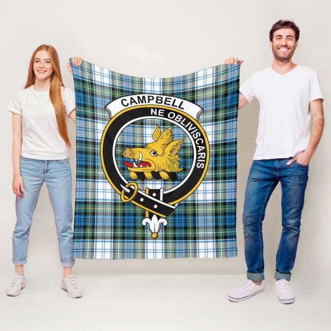 Couverture Polaire Clan Campbell habille Tartan antique plaid (En situation)