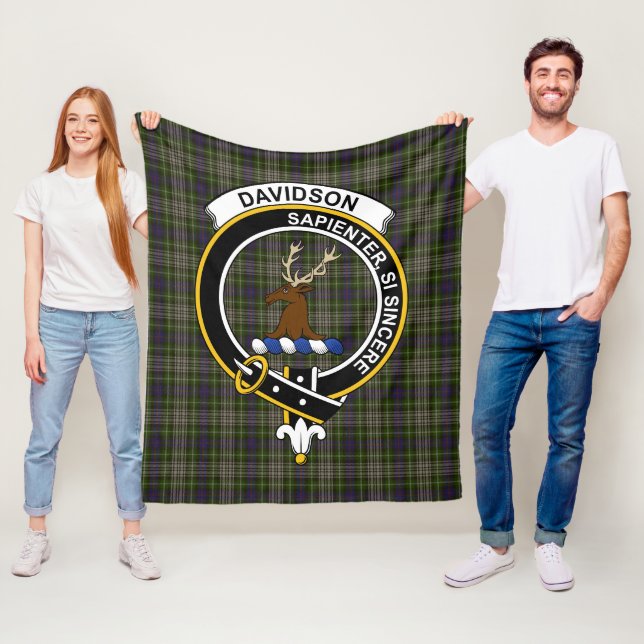 Couverture Polaire Clan Davidson Tulloch robe Tartan Plaid (En situation)