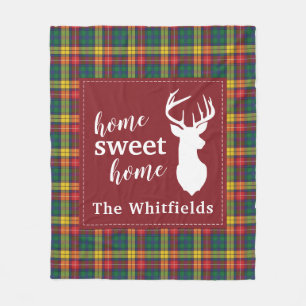 Couverture Polaire Clan de Noël personnalisé Clan Buchanan Plaid