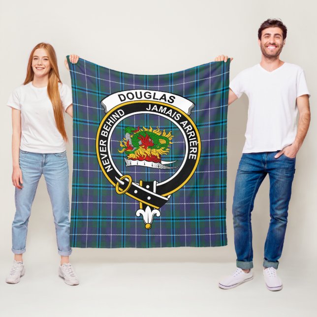 Couverture Polaire Clan Douglas Moderne Tartan Plaid (En situation)