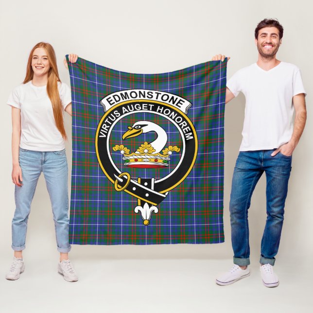 Couverture Polaire Clan Edmonstone Tartan Plaid (En situation)
