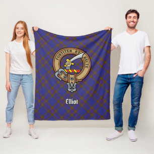 Couverture Polaire Clan Elliot Crest sur Tartan moderne