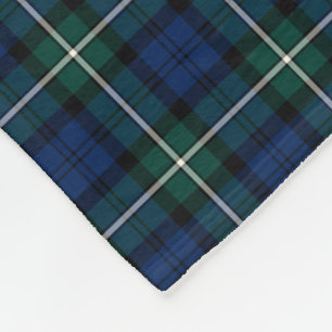Couverture Polaire Clan Forbes Tartan Blue et Green Scottish Plaid