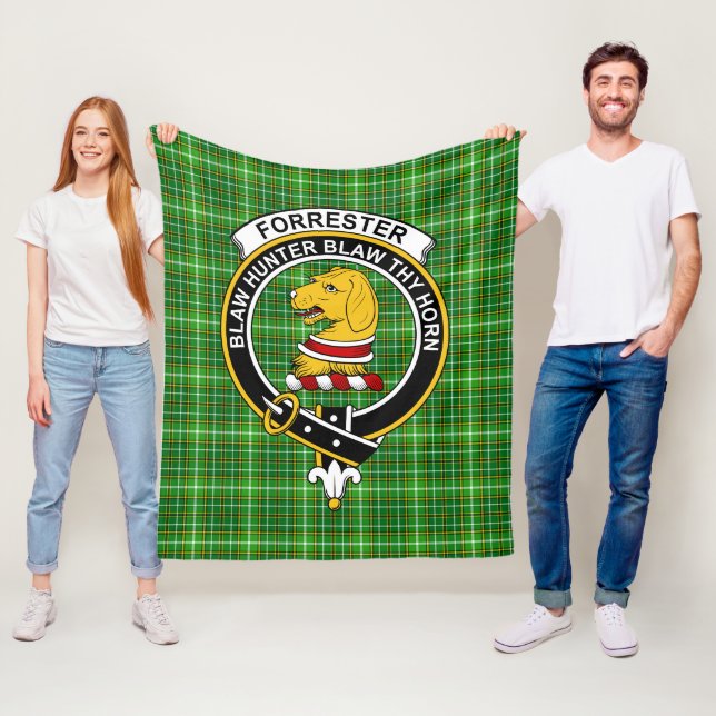 Couverture Polaire Clan Forrester Chasse Tartan Plaid (En situation)