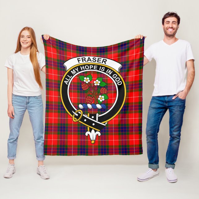 Couverture Polaire Clan Fraser Moderne Clan Badge Tartan Plaid (En situation)