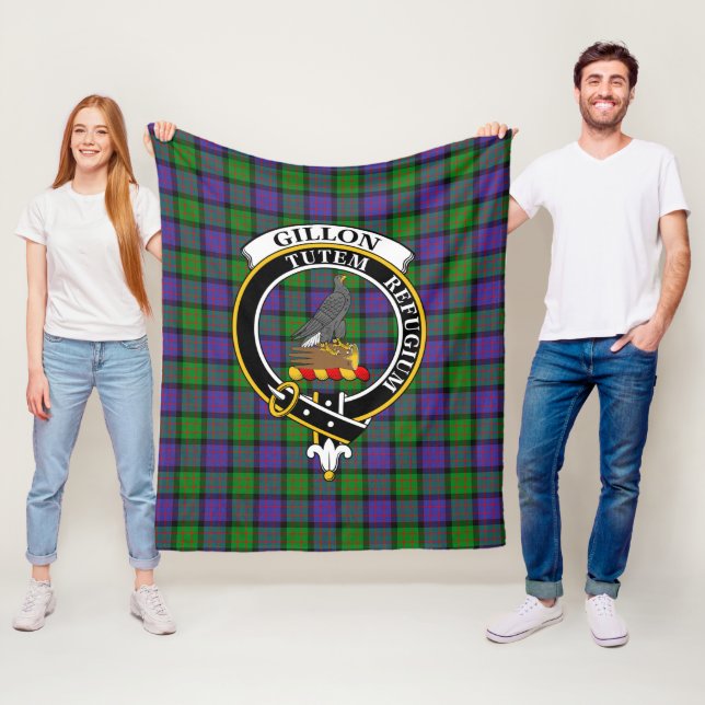 Couverture Polaire Clan Gillon Tartan Plaid (En situation)
