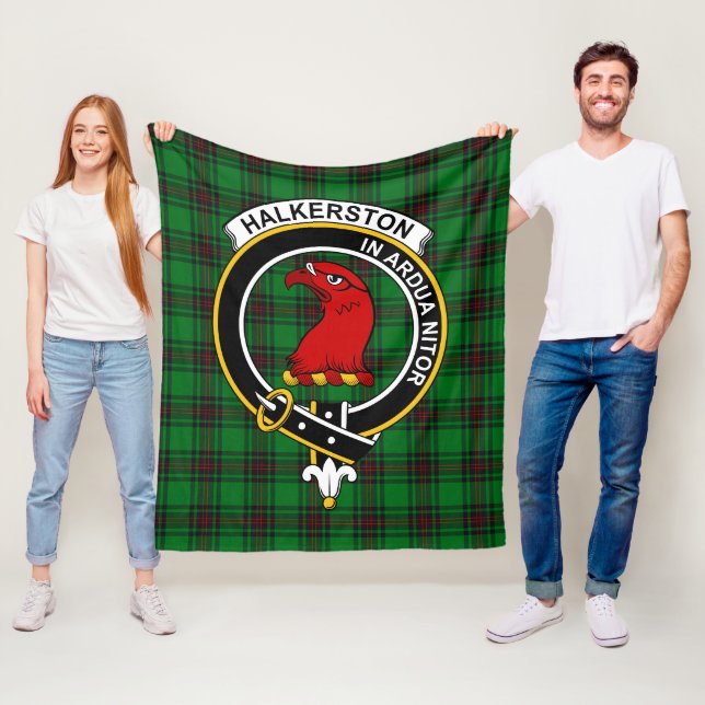 Couverture Polaire Clan Halkerston Tartan Plaid (En situation)
