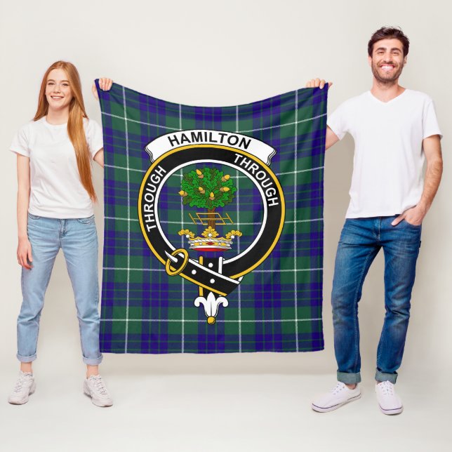 Couverture Polaire Clan Hamilton Chasse Moderne Tartan Plaid (En situation)