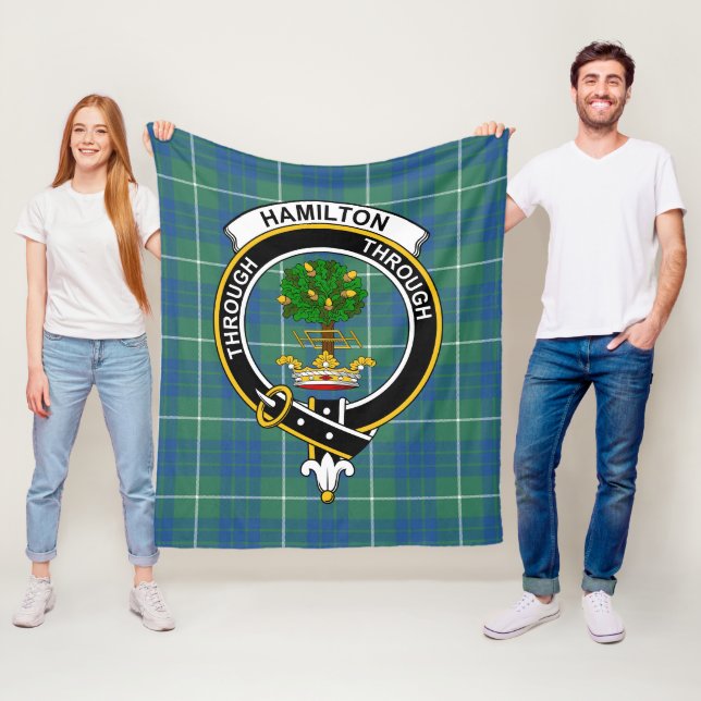 Couverture Polaire Clan Hamilton Chasse Tartan antique Plaid (En situation)