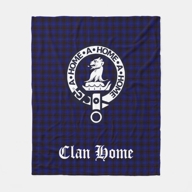 Couverture Polaire Clan Home Crest Badge et Tartan (Devant)