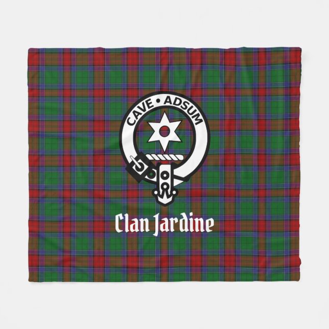 Couverture Polaire Clan Jardine Crest Badge et Tartan (Devant (Horizontal))