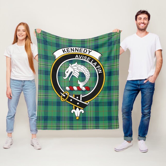 Couverture Polaire Clan Kennedy Ancient Tartan Plaid (En situation)
