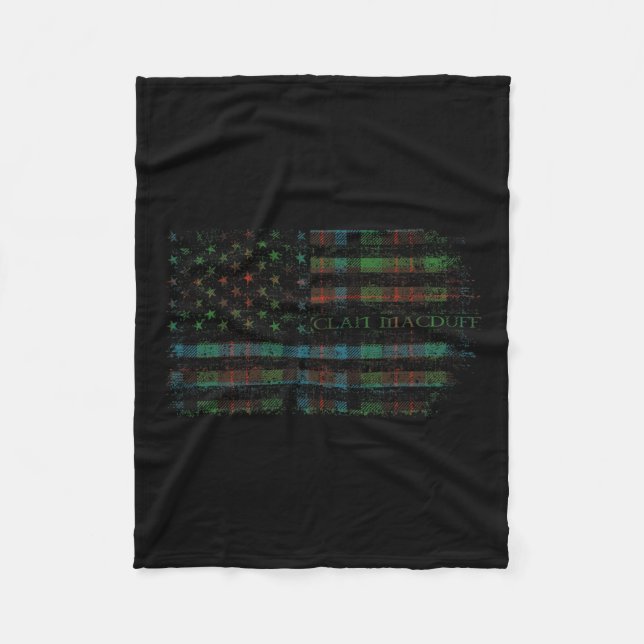 Couverture Polaire Clan Macduff Chasse Scottish Tartan Us Drapeau Kil (Devant)