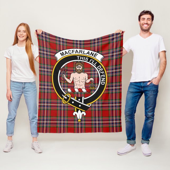 Couverture Polaire Clan MacFarlane Tartan Plaid (En situation)