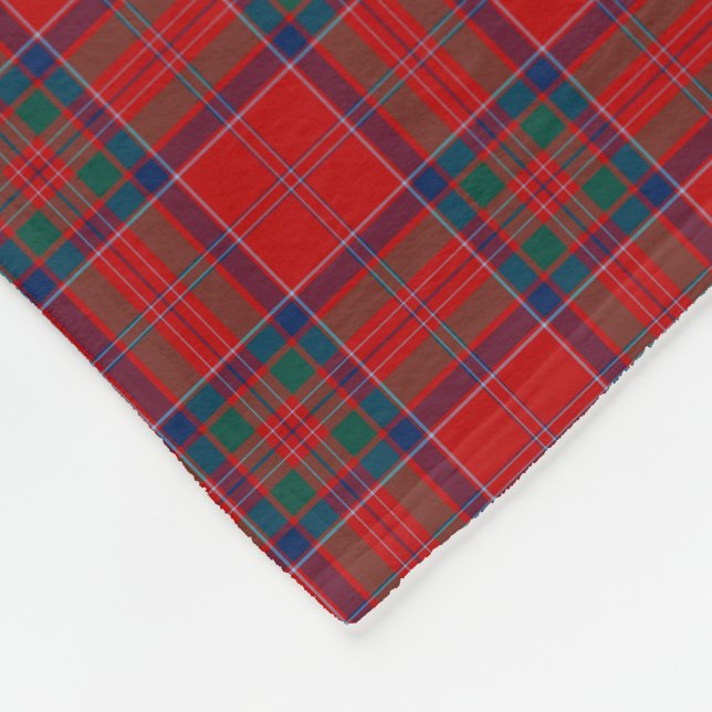 Couverture Polaire Clan MacGillivray Tartan Plaid rouge et bleu (Coin)