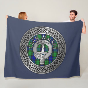 Couverture Polaire Clan MacKay Crest & Tartan Knot Blanket