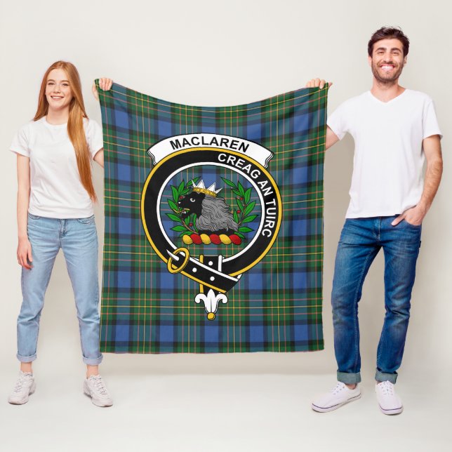 Couverture Polaire Clan MacLaren Ancient Tartan Plaid (En situation)