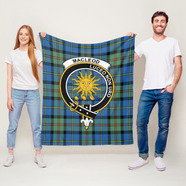 Couverture Polaire Clan MacLeod Lewis De Harris Ancien Tartan Plaid (En situation)