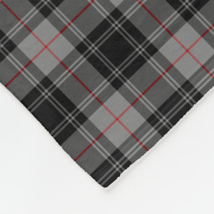 Couverture Polaire Clan Moffat Tartan Gris et noir Plaid