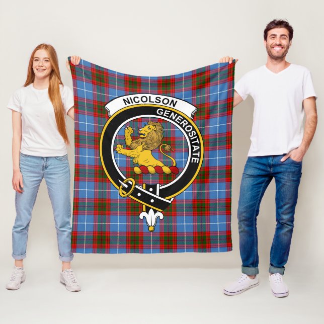 Couverture Polaire Clan Nicolson Tartan Plaid (En situation)