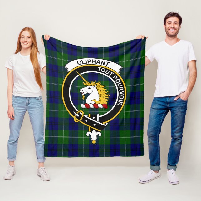 Couverture Polaire Clan Oliphant moderne Tartan Plaid (En situation)