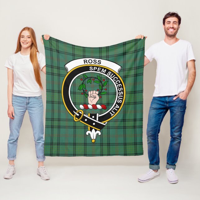 Couverture Polaire Clan Ross Chasse Tartan Ancien Plaid (En situation)