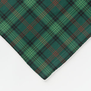 Couverture Polaire Clan Ross Chasse Tartan Green Plaid Motif