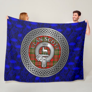 Couverture Polaire Clan Scott Crest & Tartan Knot sur le chardon