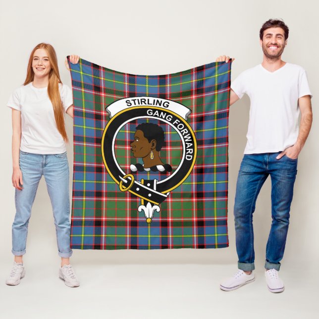 Couverture Polaire Clan Stirling (de Keir) Tartan Plaid (En situation)