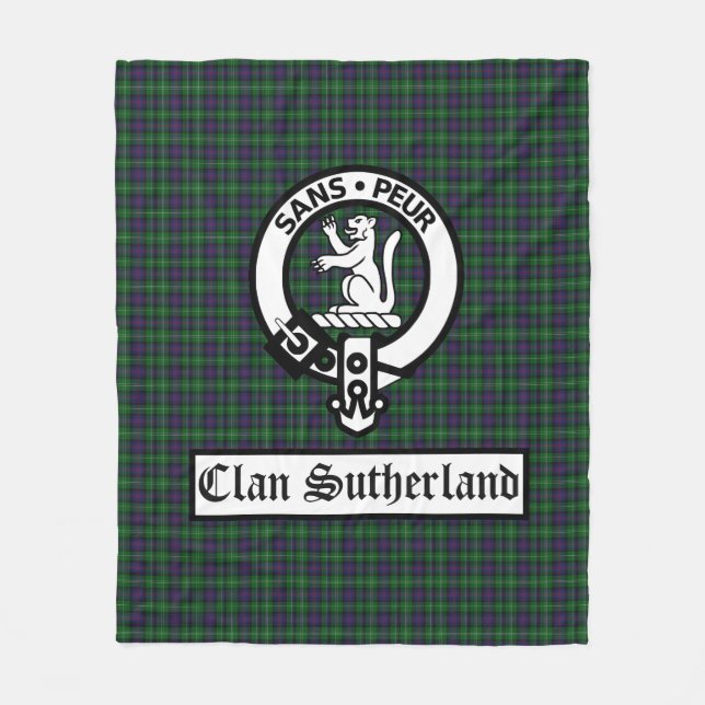 Couverture Polaire Clan Sutherland Crest Badge et Tartan (Devant)