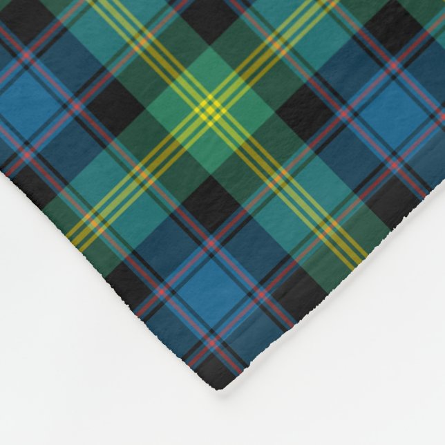 Couverture Polaire Clan Tartan bleu clair et vert Watson (Coin)