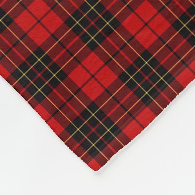 Couverture Polaire Clan Tartan de Brodie rouge et noire (Coin)