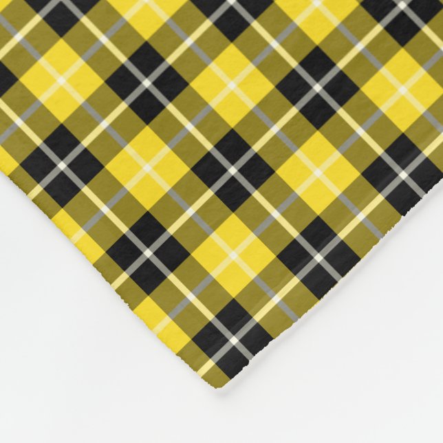 Couverture Polaire Clan Tartan jaune et noir (Coin)