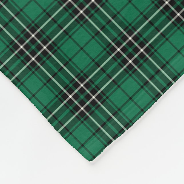 Couverture Polaire Clan vert, noir et blanc MacLean Tartan de chasse (Coin)