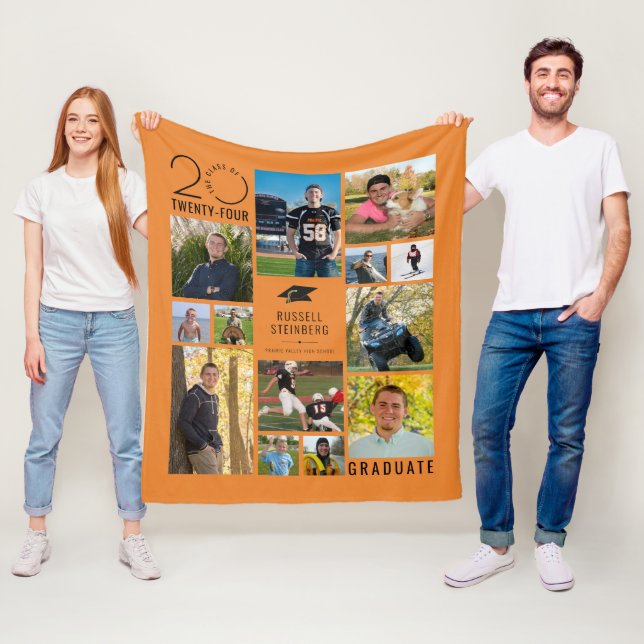 Couverture Polaire Classe Collage photo moderne 13 Année Couleur pers (En situation)
