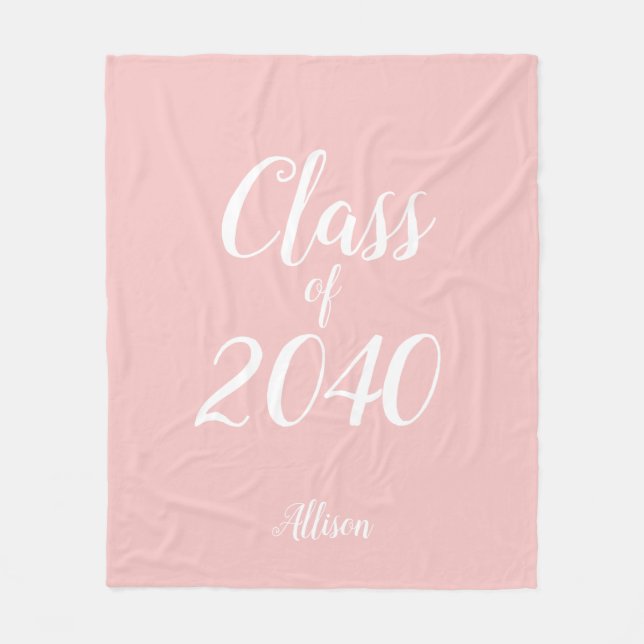 Couverture Polaire Classe De Diplôme De Rose Vive Personnalisée (Devant)