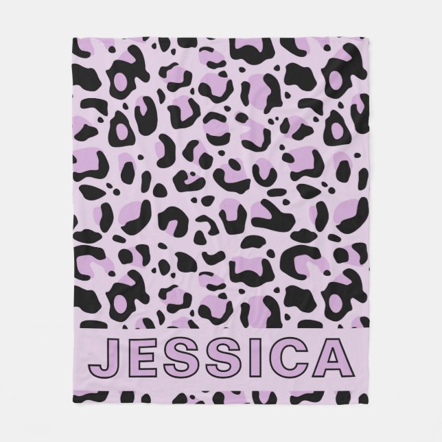 Couverture Polaire Classic Lavender Pink Leopard Print (Devant)
