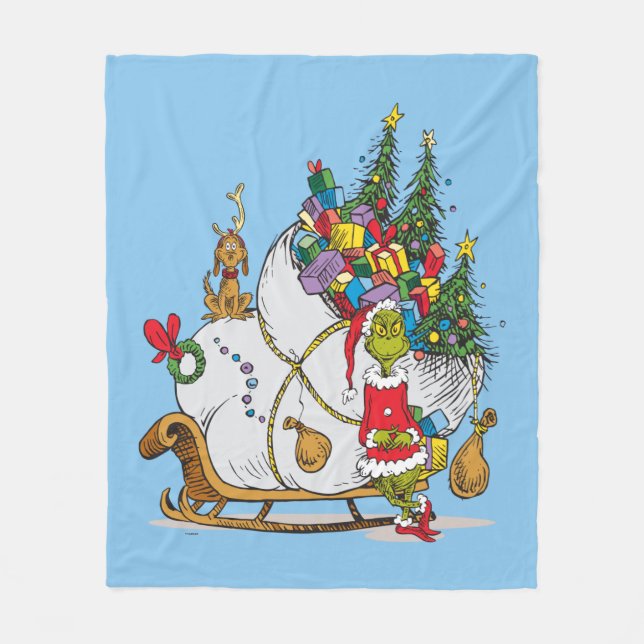 Couverture Polaire Classic The Grinch | Slei Runaway Grinch & Max (Devant)