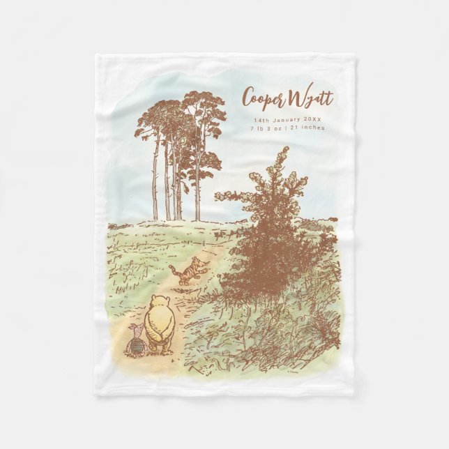 Couverture Polaire Classic Winnie the Pooh 100 Acre Bois Statistiques (Devant)