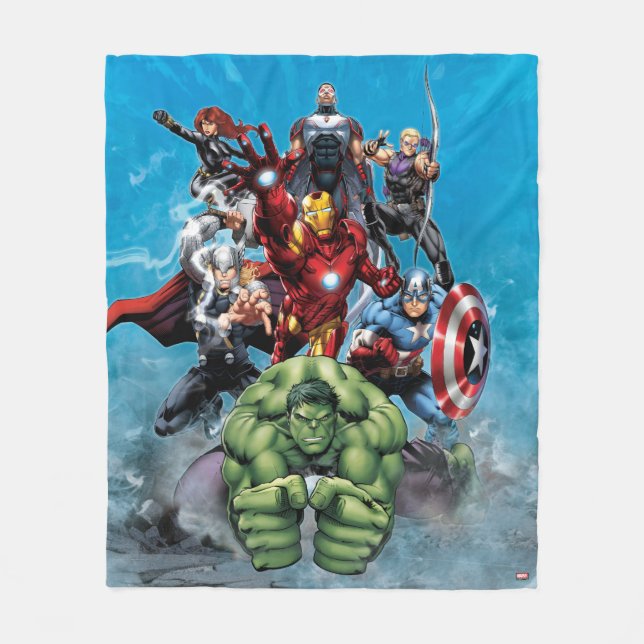 Couverture Polaire Classique Avengers | Hulk Leading Avengers (Devant)